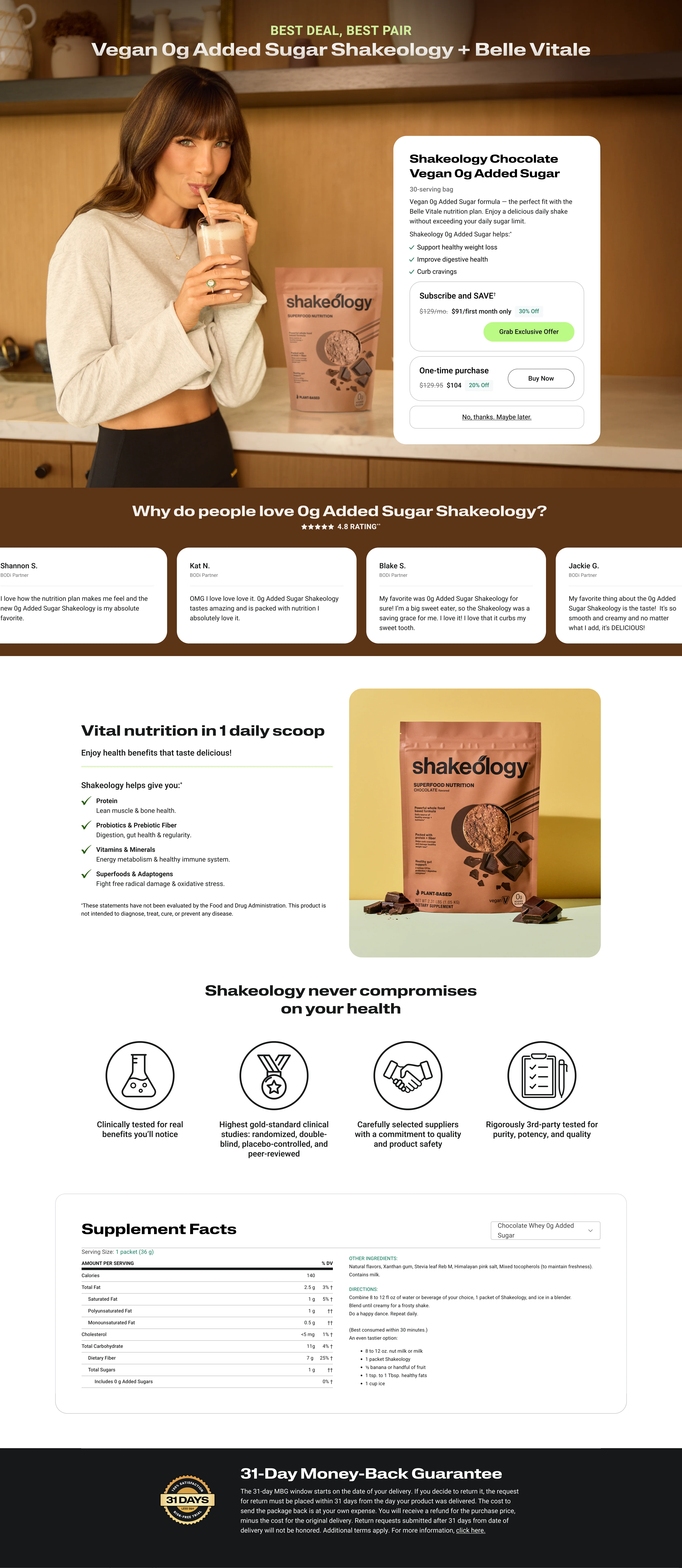 Belle Vitale Shakeology Upsell