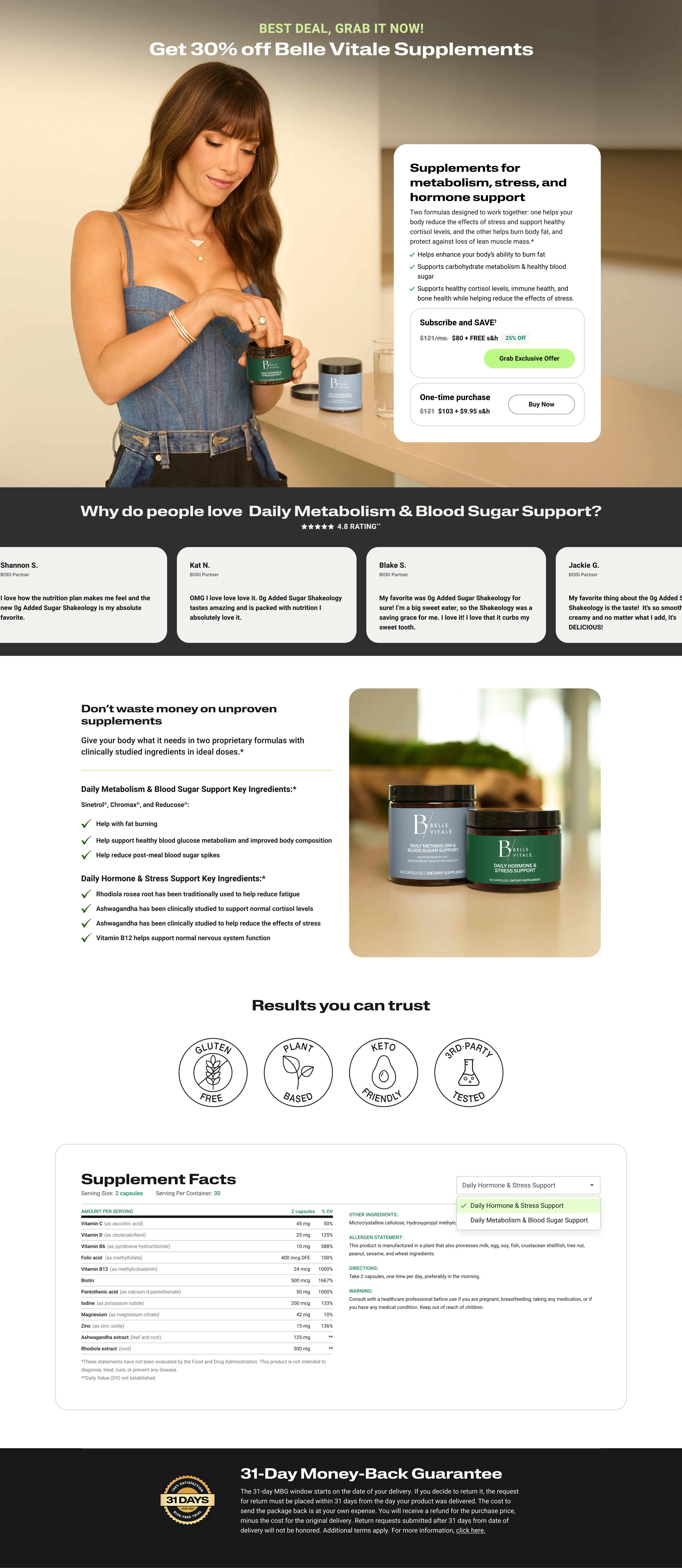 Belle Vitale Supplements Both Upsell